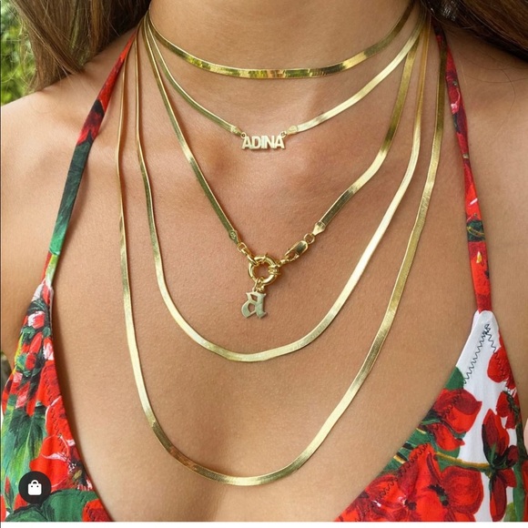 Gold Herringbone Choker from Adinas Jewels - Picture 2 of 6